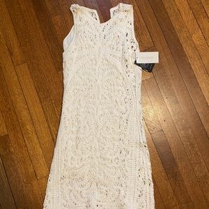 White knitted mini dress
